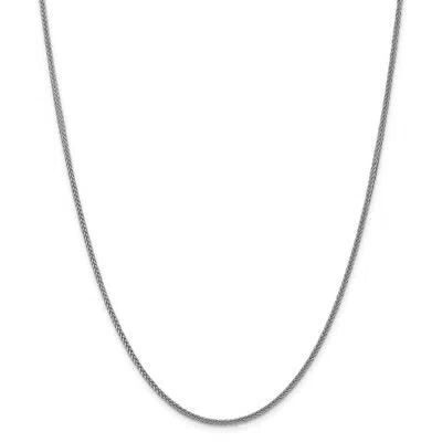 Pre-owned Superdealsforeverything Real 14kt White Gold 2mm Semi-solid 3-wire Wheat Chain; 20 Inch; Lobster Clasp