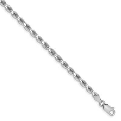 Pre-owned Superdealsforeverything Real 14kt White Gold 3.25mm Diamond Cut Rope Chain
