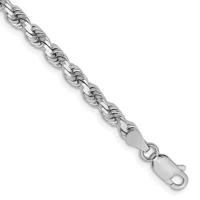 Pre-owned Superdealsforeverything Real 14kt White Gold 3.75mm Diamond Cut Rope Chain