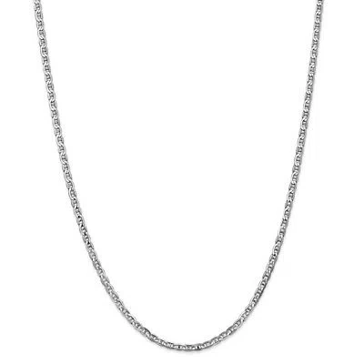 Pre-owned Superdealsforeverything Real 14kt White Gold 3mm Anchor Chain; 16 Inch; Lobster Clasp
