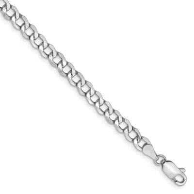 Pre-owned Superdealsforeverything Real 14kt White Gold 4.3mm Semi-solid Curb Link Chain Chain Bracelet; 8 Inch