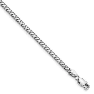 Pre-owned Superdealsforeverything Real 14kt White Gold 7 Inch 2.3mm Franco With Lobster Clasp Chain Bracelet