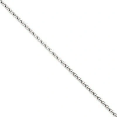 Pre-owned Superdealsforeverything Real 14kt White Gold 7 Inch 4mm Parisian Wheat With Lobster Clasp Chain Bracelet