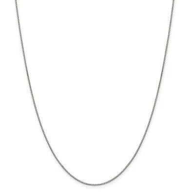 Pre-owned Superdealsforeverything Real 14kt White Gold .9mm Box Chain; 24 Inch; Lobster Clasp
