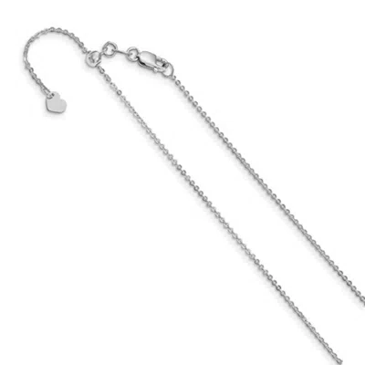 Pre-owned Superdealsforeverything Real 14kt White Gold Adjustable 1.2mm Flat Cable Chain; 30 Inch; Lobster Clasp