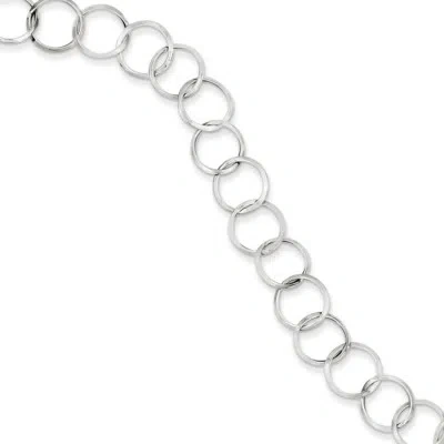 Pre-owned Superdealsforeverything Real 14kt White Gold Circle Chain Bracelet; 7.5 Inch