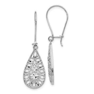 Pre-owned Superdealsforeverything Real 14kt White Gold Diamond Cut Dangle Earrings