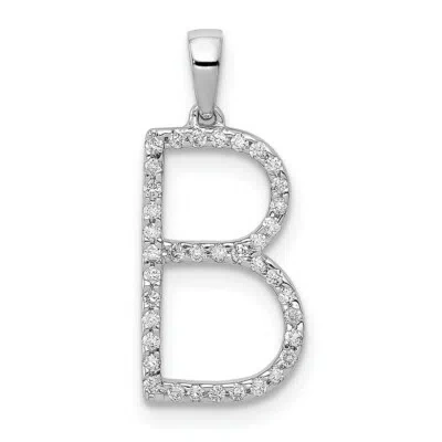 Pre-owned Superdealsforeverything Real 14kt White Gold Diamond Initial B Pendant
