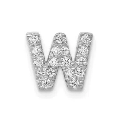 Pre-owned Superdealsforeverything Real 14kt White Gold Diamond Initial W Charm