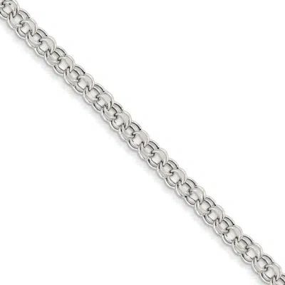 Pre-owned Superdealsforeverything Real 14kt White Gold Lite 5mm Double Link Charm Chain ; 8.25 Inch; Lobster Clasp