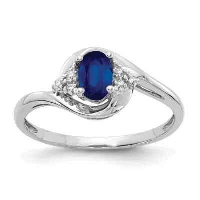 Pre-owned Superdealsforeverything Real 14kt White Gold Sapphire And Diamond Ring S:7
