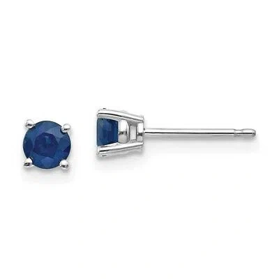 Pre-owned Superdealsforeverything Real 14kt White Gold Sapphire Earrings
