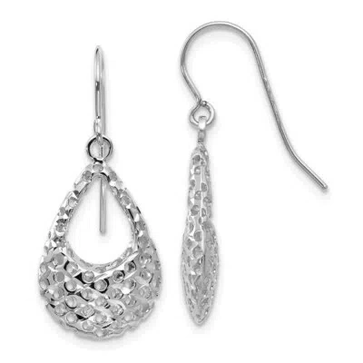 Pre-owned Superdealsforeverything Real 14kt White Gold Shepherd Hook Earrings