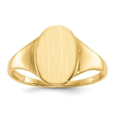 Pre-owned Superdealsforeverything Real 14kt Yellow Gold 12.0x8.5mm Open Back Signet Ring S:7