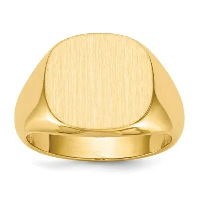 Pre-owned Superdealsforeverything Real 14kt Yellow Gold 13.5 X15.0mm Open Back Mens Signet Ring S:10