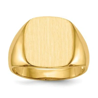 Pre-owned Superdealsforeverything Real 14kt Yellow Gold 14.0x13.5mm Open Back Mens Signet Ring S:10