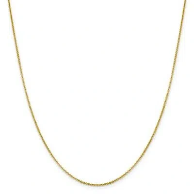 Pre-owned Superdealsforeverything Real 14kt Yellow Gold 1.4mm Flat Cable Chain; 18 Inch; Lobster Clasp