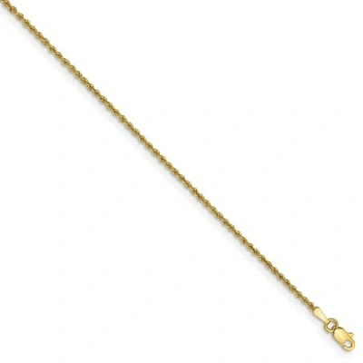 Pre-owned Superdealsforeverything Real 14kt Yellow Gold 1.50mm Regular Rope Chain Bracelet; 7 Inch
