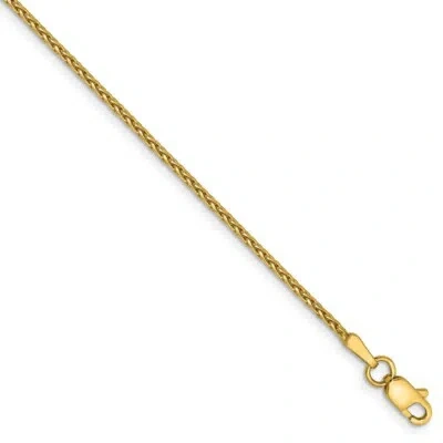 Pre-owned Superdealsforeverything Real 14kt Yellow Gold 1.5mm Parisian Diamond Cut Wheat Chain Bracelet; 7 Inch