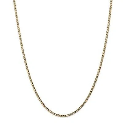 Pre-owned Superdealsforeverything Real 14kt Yellow Gold 18 Inch 2.5mm Semi-solid Curb With Lobster Clasp Chain
