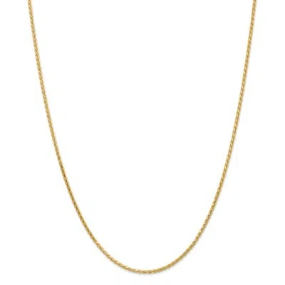 Pre-owned Superdealsforeverything Real 14kt Yellow Gold 1.9mm Round D/c Wheat Chain; 18 Inch