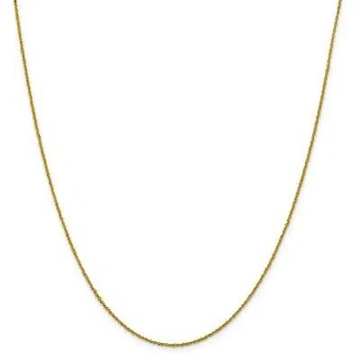 Pre-owned Superdealsforeverything Real 14kt Yellow Gold 1mm Sparkle Singapore Chain; 22 Inch; Lobster Clasp