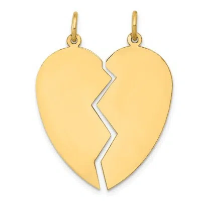 Pre-owned Superdealsforeverything Real 14kt Yellow Gold 2 Piece Heart Charm