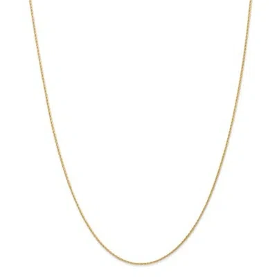 Pre-owned Superdealsforeverything Real 14kt Yellow Gold 20 Inch 1mm Round Parisian Wheat With Lobster Clasp Chain