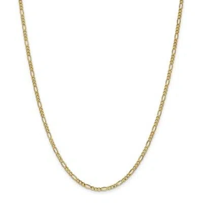 Pre-owned Superdealsforeverything Real 14kt Yellow Gold 20 Inch 2.5mm Semi-solid Figaro With Lobster Clasp Chain