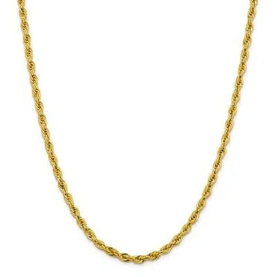 Pre-owned Superdealsforeverything Real 14kt Yellow Gold 20 Inch 4.25mm Semi Solid Rope With Lobster Clasp Chain