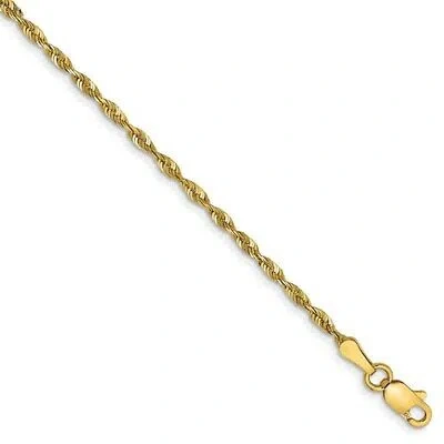 Pre-owned Superdealsforeverything Real 14kt Yellow Gold 2.0mm D/c Extra-light Rope Chain; 8 Inch, Lobster Clasp