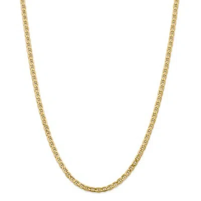 Pre-owned Superdealsforeverything Real 14kt Yellow Gold 22 Inch 4mm Semi-solid Anchor With Lobster Clasp Chain
