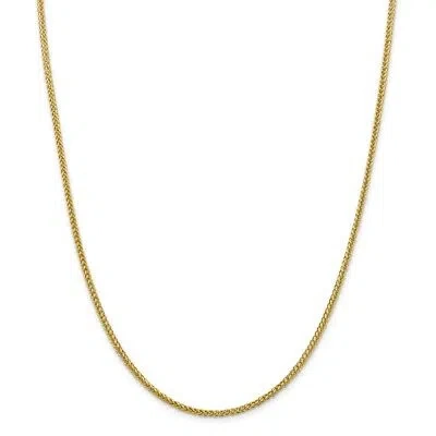 Pre-owned Superdealsforeverything Real 14kt Yellow Gold 2.35mm Semi-solid 3-wire Wheat Chain; 24 Inch