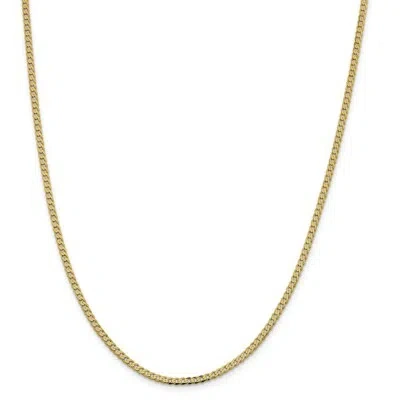 Pre-owned Superdealsforeverything Real 14kt Yellow Gold 2.3mm Flat Beveled Curb Chain; 24 Inch; Lobster Clasp
