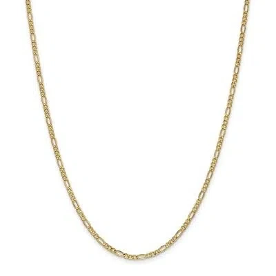 Pre-owned Superdealsforeverything Real 14kt Yellow Gold 24 Inch 2.5mm Semi-solid Figaro With Lobster Clasp Chain