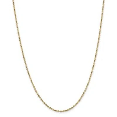 Pre-owned Superdealsforeverything Real 14kt Yellow Gold 24 Inch 2mm Round Open Link Cable With Lobster Clasp Chain