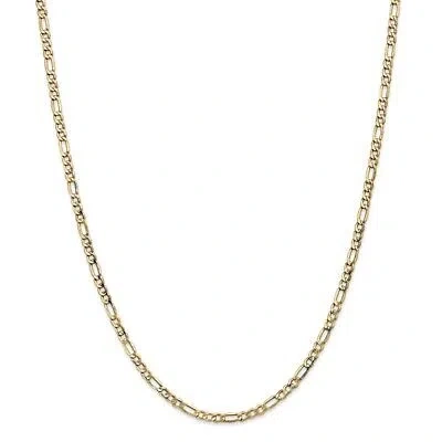 Pre-owned Superdealsforeverything Real 14kt Yellow Gold 24 Inch 3.5mm Semi-solid Figaro With Lobster Clasp Chain