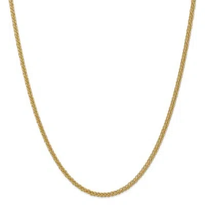 Pre-owned Superdealsforeverything Real 14kt Yellow Gold 2.60mm Semi-solid 3-wire Wheat Chain; 16 Inch