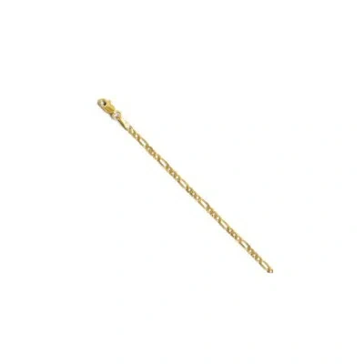 Pre-owned Superdealsforeverything Real 14kt Yellow Gold 2.75mm Flat Figaro Chain; 24 Inch; Lobster Clasp