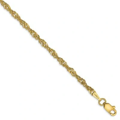 Pre-owned Superdealsforeverything Real 14kt Yellow Gold 2.75mm Lightweight Singapore Chain; 10 Inch; Lobster Clasp