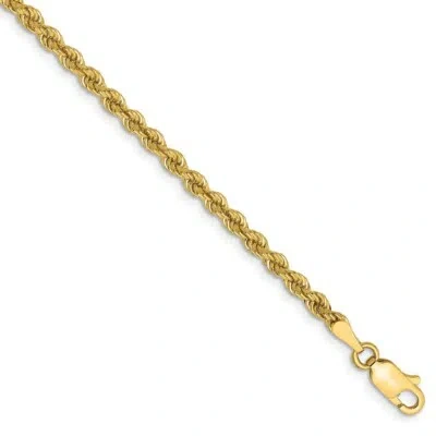 Pre-owned Superdealsforeverything Real 14kt Yellow Gold 2.75mm Regular Rope Chain Bracelet; 7 Inch; Lobster Clasp