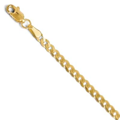 Pre-owned Superdealsforeverything Real 14kt Yellow Gold 2.9mm Flat Beveled Curb Chain Chain Bracelet; 8 Inch