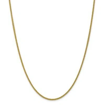 Pre-owned Superdealsforeverything Real 14kt Yellow Gold 2mm Semi-solid 3-wire Wheat Chain; 16 Inch; Lobster Clasp