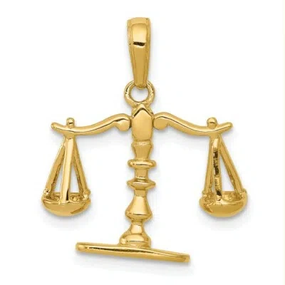 Pre-owned Superdealsforeverything Real 14kt Yellow Gold 3-d Moveable Scales Of Justice Pendant
