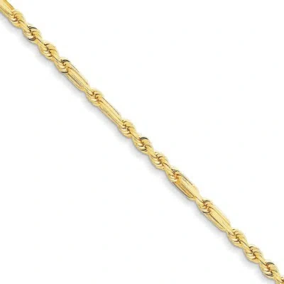 Pre-owned Superdealsforeverything Real 14kt Yellow Gold 3.0mm Diamond Cut Milano Rope Chain Chain Bracelet; 7 Inch