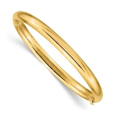 Pre-owned Superdealsforeverything Real 14kt Yellow Gold 3/16 Polished Hinged Baby Bangle; 6 Inch