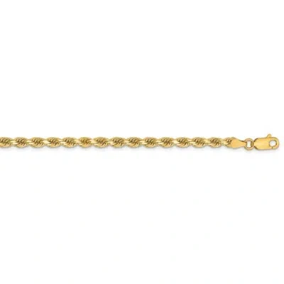 Pre-owned Superdealsforeverything Real 14kt Yellow Gold 3.25mm Diamond-cut Rope Chain Chain Bracelet; 7 Inch