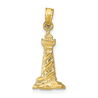 Pre-owned Superdealsforeverything Real 14kt Yellow Gold 3-d St. Augustine Lighthouse Pendant