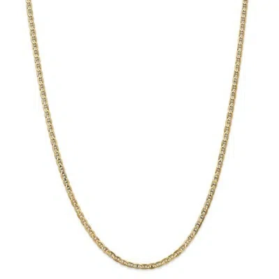 Pre-owned Superdealsforeverything Real 14kt Yellow Gold 3mm Concave Anchor Chain; 18 Inch; Lobster Clasp