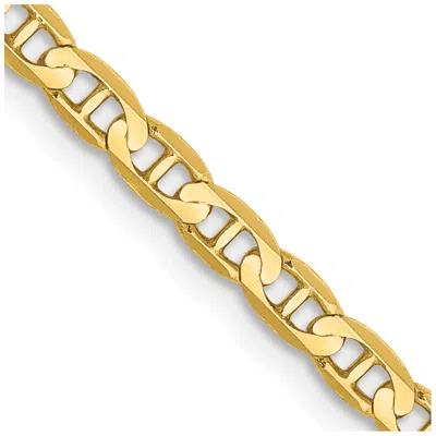 Pre-owned Superdealsforeverything Real 14kt Yellow Gold 3mm Concave Anchor Chain; 20 Inch; Lobster Clasp